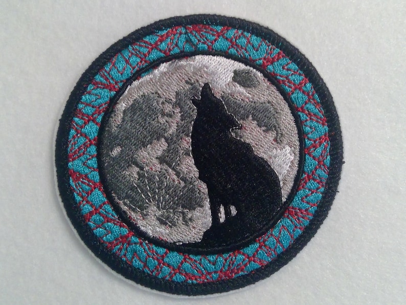 Wolf and Moon Iron on Patch Southwest Mexican Native - Etsy