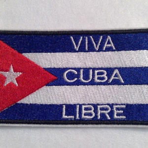 Cuba Libre embroidered patch, Cuban flag, Freedom for Cuba, Havana, iron on patch, emblem