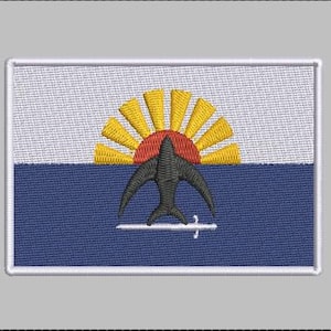 patch, Cozumel flag, iron on, embroidery, swallows, sun, beach, Mexico, souvenir
