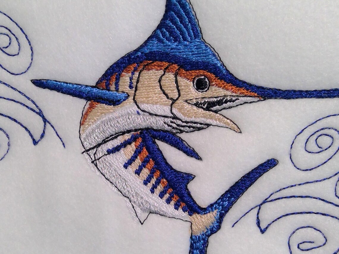 Blue Marlin Embroidery Design Download Jumping Billfish - Etsy Ireland