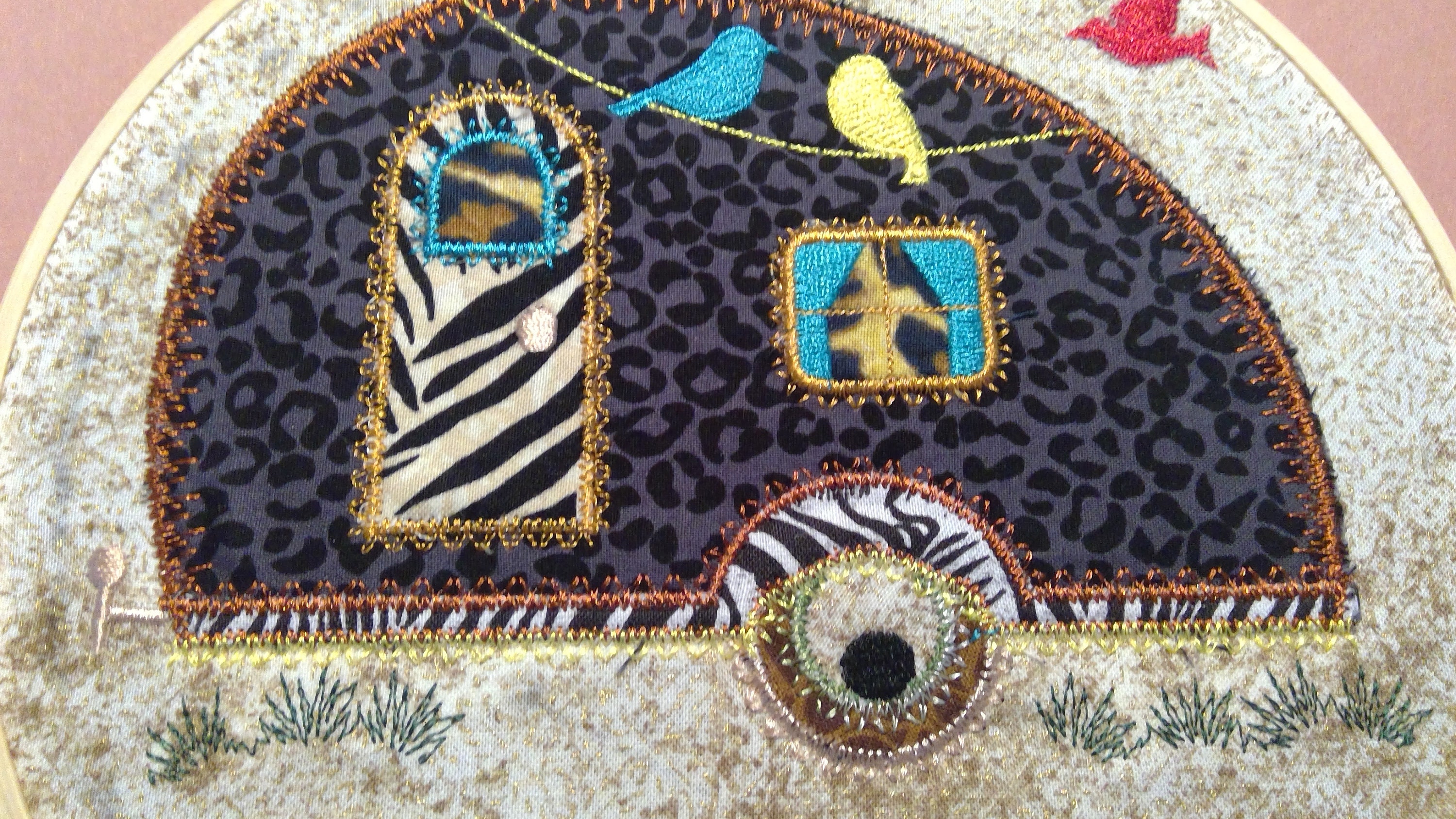Embroidered Camper RV Hoop Art, Exotic Animal Jungle Theme - Etsy