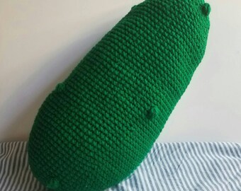 Pickle Crochet Throw Pillow