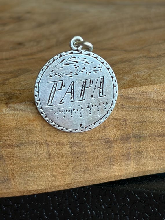 1800's Antique Love Token PAPA  Victorian Fob Pendant   #CELESTEANDCOGEMS