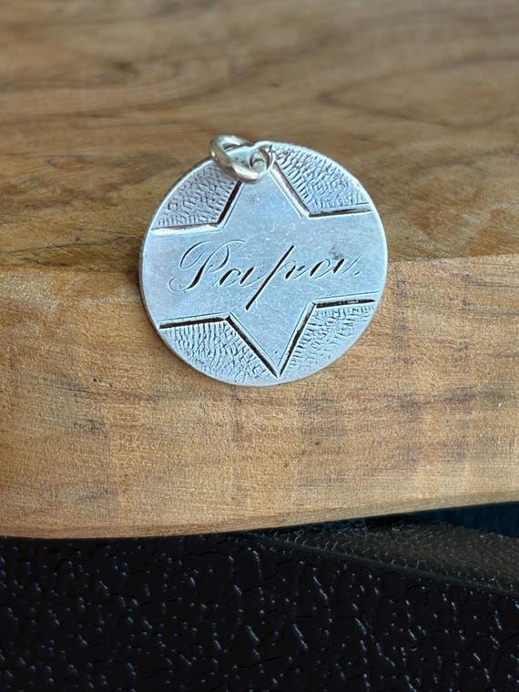 1800's Antique Love Token PAPA Victorian Fob Pendant   #CELESTEANDCOGEMS