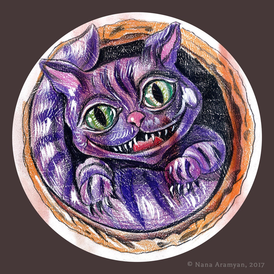 Cheshire Cat. Original Graphic. alice in - Etsy