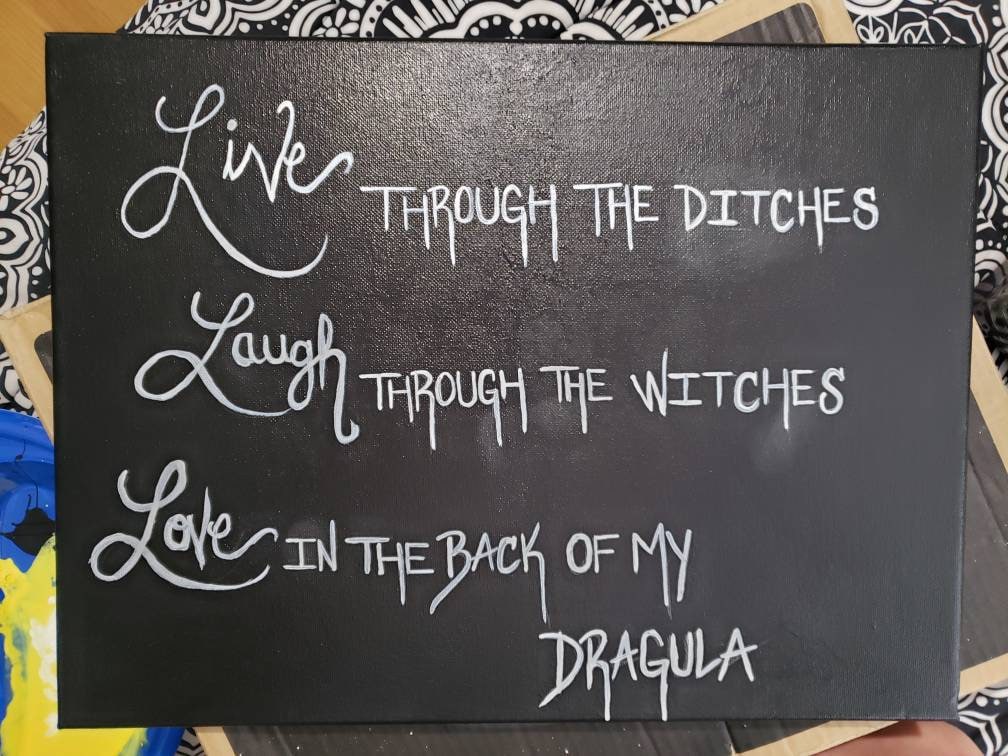 Live Laugh Love Rob Zombie Dragula Custom Acrylic Painting Etsy