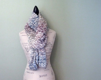 Hand Knit Variegated Rainbow Scarf: Chunky, Soft, Extra Long