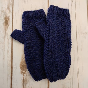 Hand Knit Wool Fingerless Mitts, Natural Fiber, Fingerless Gloves, Wool Gloves, Women's Gloves, Texting Gloves, Yankee Swap, Secret Santa image 7