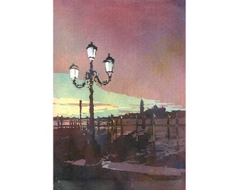 Venice Italy Watercolor Painting Original Landscape Art Gondola Wall Decor Handmade Travel Essentials Gallery Decor Italian Home Accent
