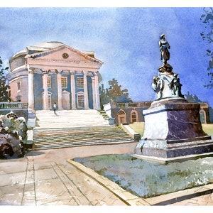 UVA Rotunda Watercolor Painting: University of Virginia Fine Art