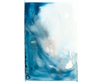 Watercolor painting blue abstract art, printable home decor painting trendy wall art abstract art print printable handmade home decor