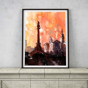 Handmade item Spain cityscape giclee print