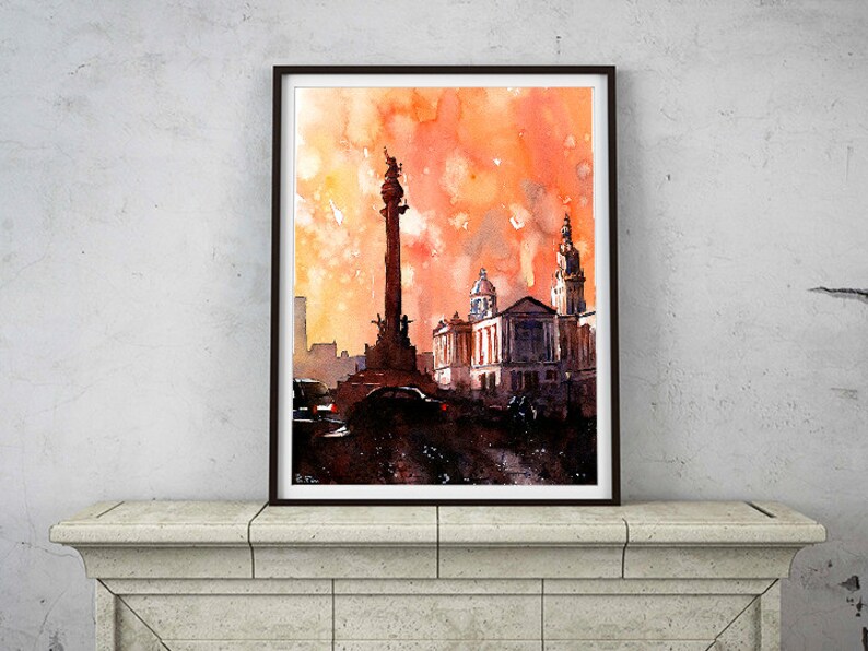 Handmade item Spain cityscape giclee print