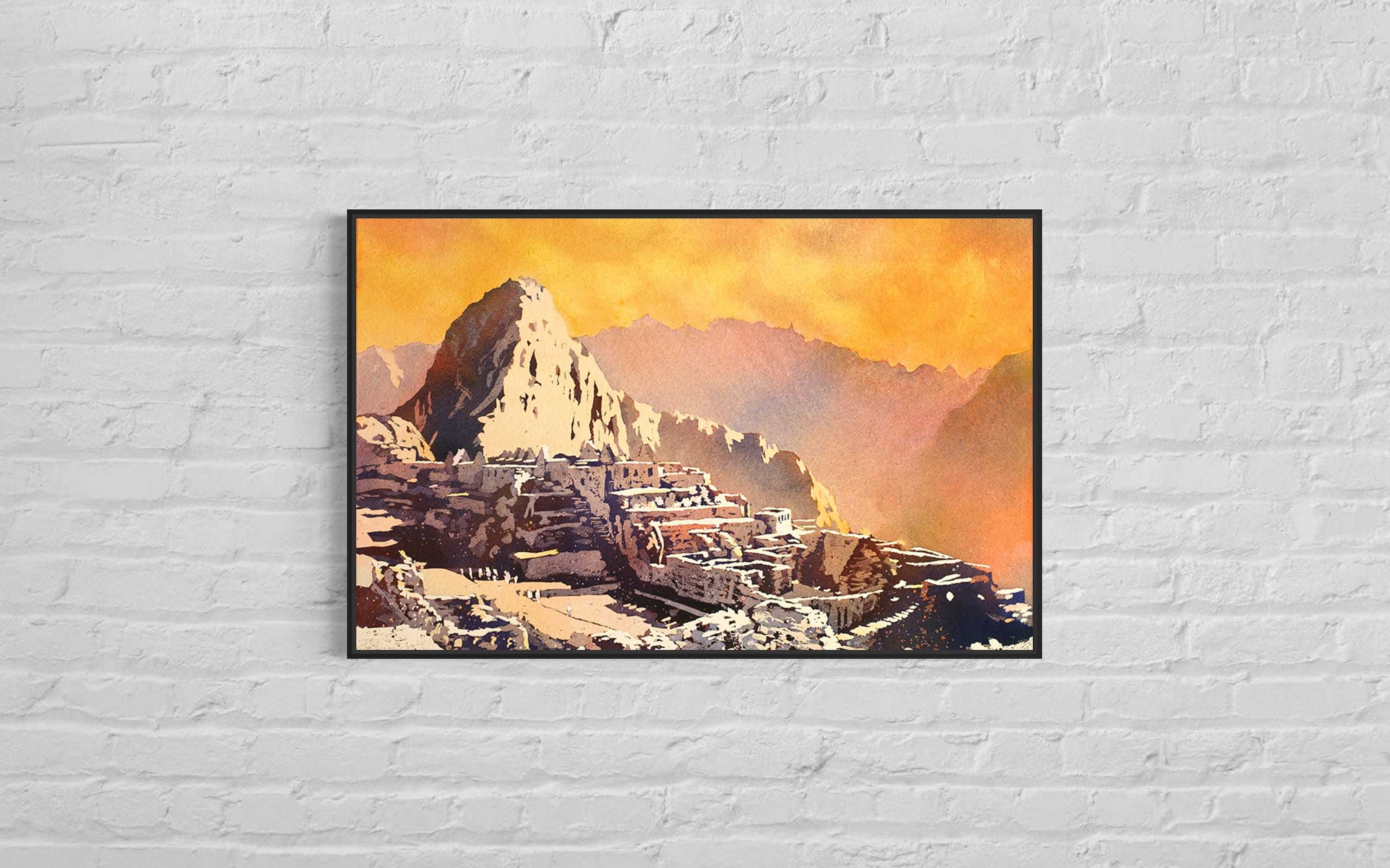 水彩画 マチュピチュ 南米 聖なる谷 ペルー 風景（プリント） - Etsy 日本
