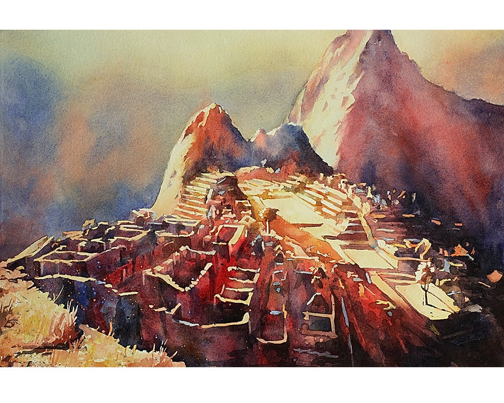 Machu Picchu Incan Ruins At Sunset Sacred Valley Peru Machu Etsy Denmark