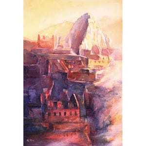 Ruins of Machu Picchu- Sacred Valley of Peru, South America Art Machu Picchu painting landscape Peru art watercolor Machu Picchu (print)