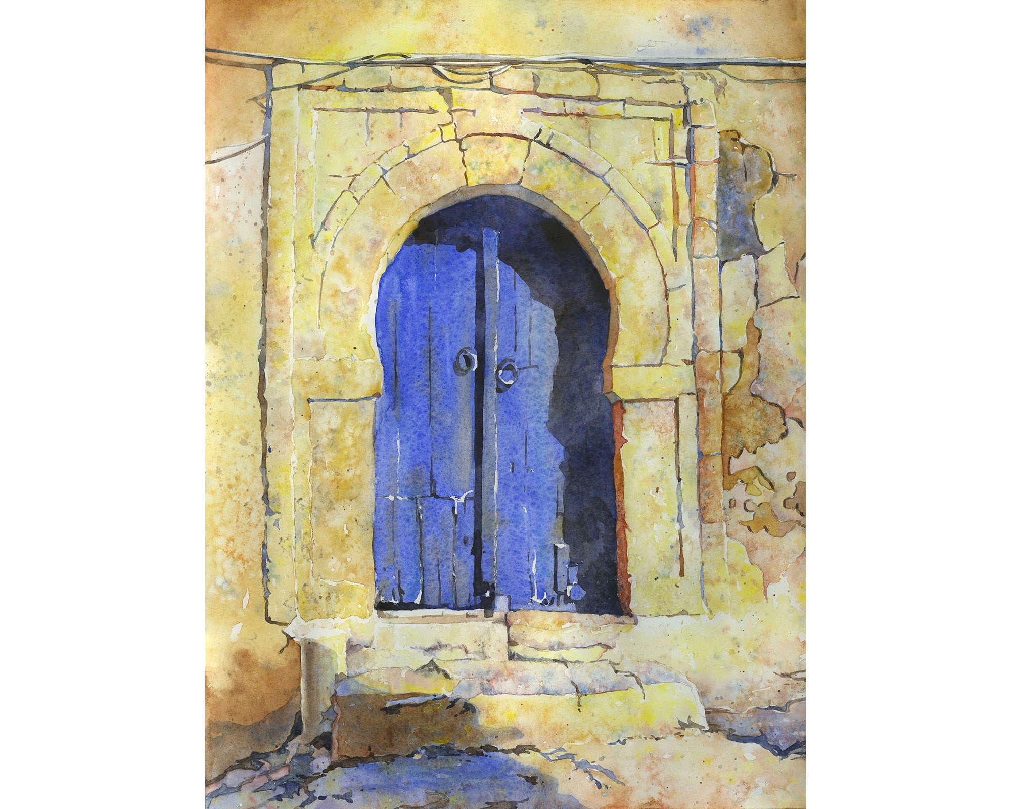 Blue Doorway Sidi Bou Said Tunisia, Colorful Wall Art Tunisian