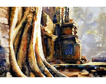 【油彩画】アンコール カンボジア 寺院 インテリア 絵画 芸術 アート il_340x270.1145736085_6af4.jpg
