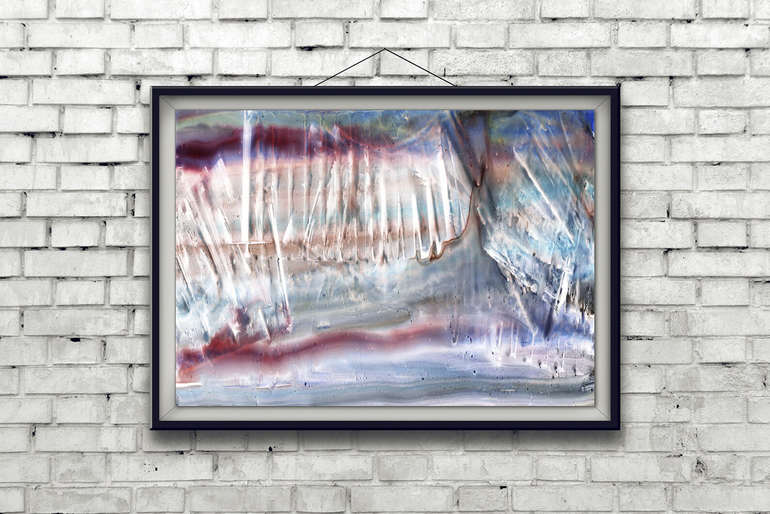 Abstract Watercolor Painting. Blue Red Wall Art Printable Etsy