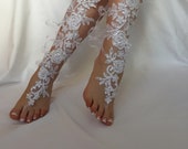 Wedding Barefoot Sandals, White Lace Sandals, Nude Shoes, Soleless Sandals, Bridal Foot Accessories, Gift for Bridesmaid, Bridal Shoes