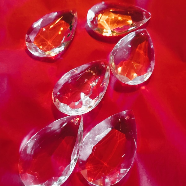 Nice Quality Vintage 2" Chandelier Crystal Teardrops Set of (6)