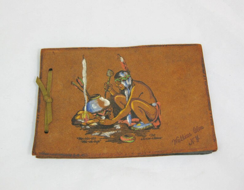 Vintage Souvenir Photo Album Painted Leather Photo Album Etsy