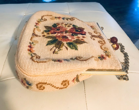 Vintage Embroidered Handbag Purse - image 3