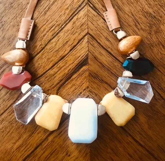 Multicolored Chunky Statement Piece Necklace - image 3