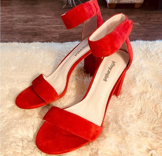 Jeffrey Campbell Red Suede Heels Size 10 - image 3