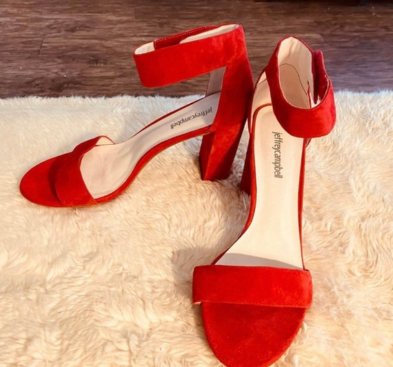 Jeffrey Campbell Red Suede Heels Size 10 - image 1