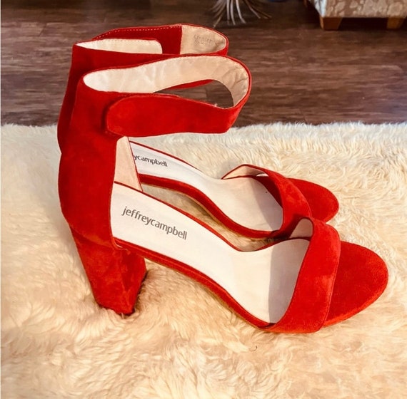 Jeffrey Campbell Red Suede Heels Size 10 - image 7