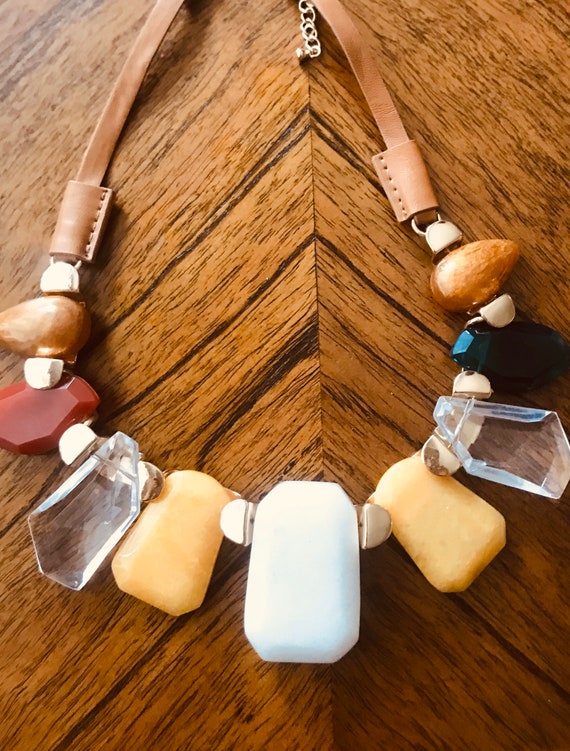 Multicolored Chunky Statement Piece Necklace - image 2