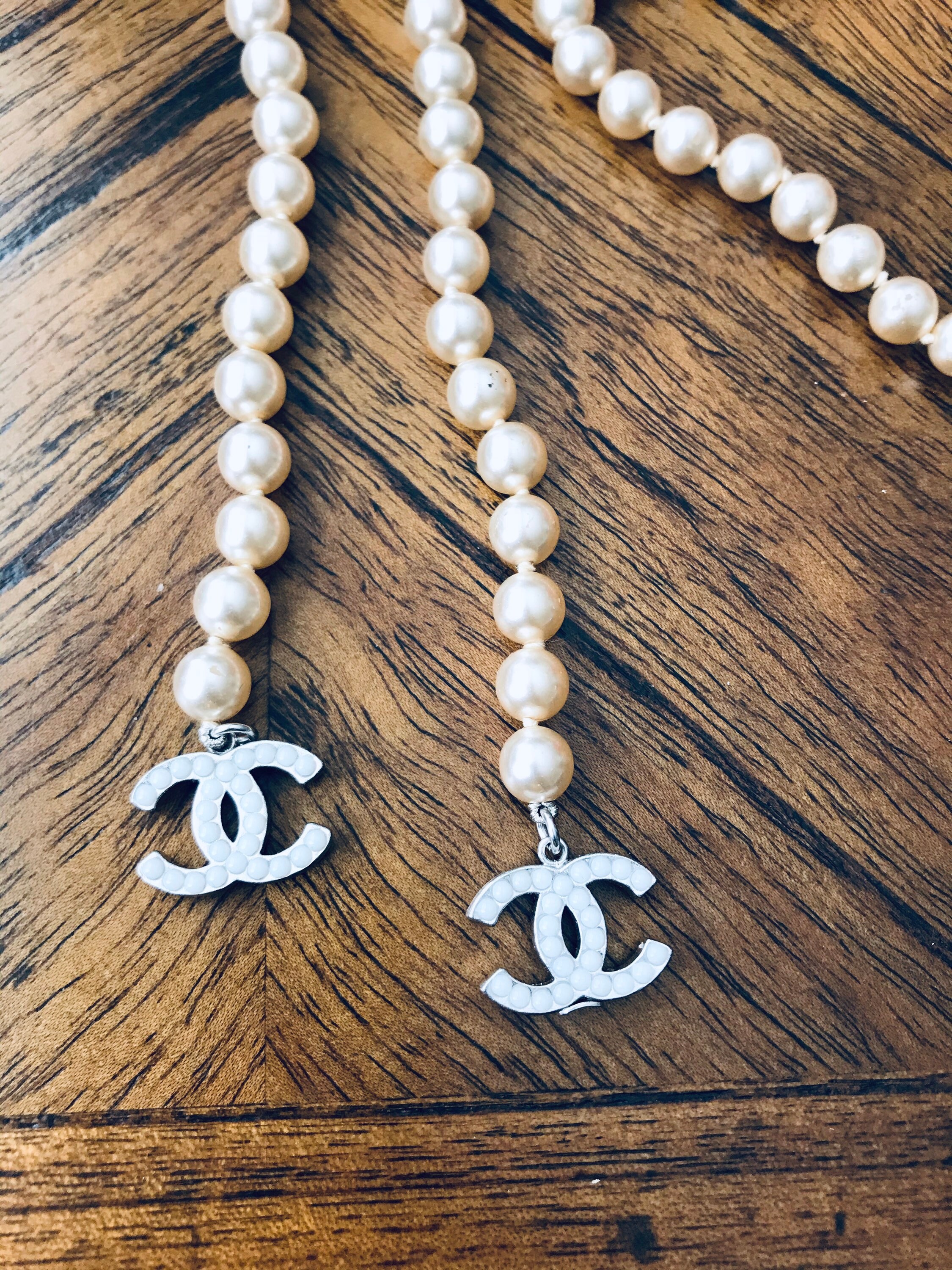 Chanel Faux Pearl Necklace with Signed Logo Made in France Etsy