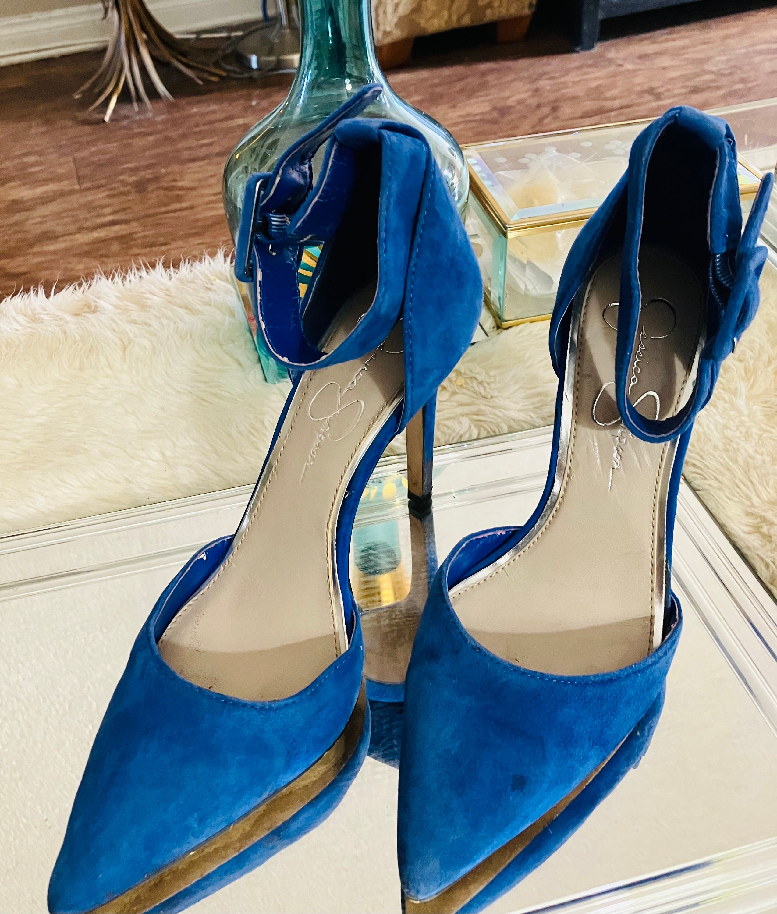 Jessica Simpson Blue Suede Pumps Size 7 Etsy