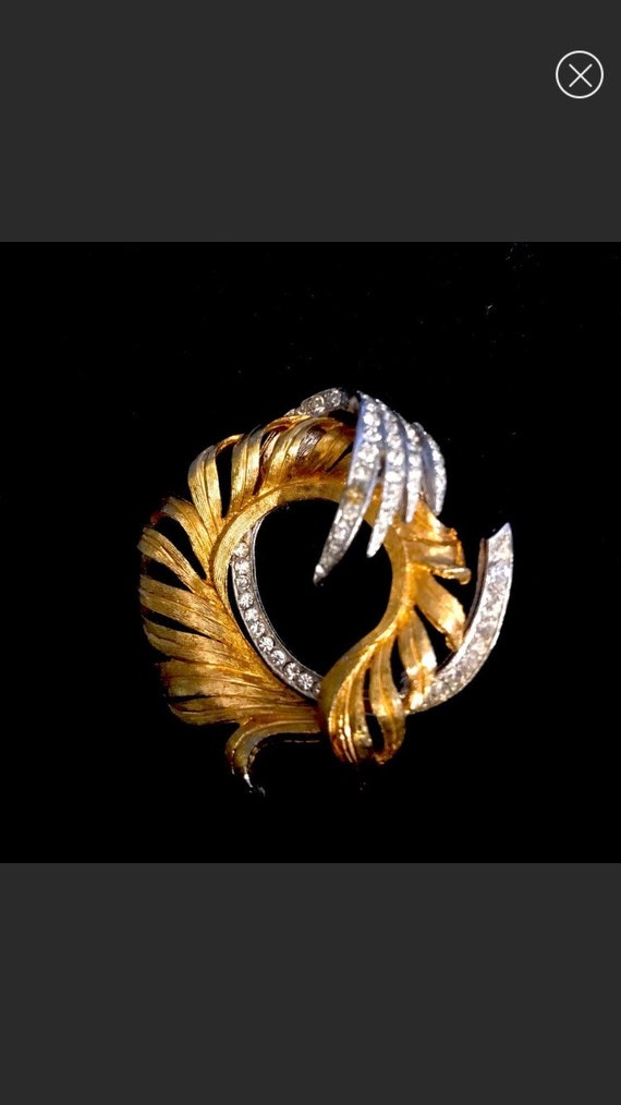 Coro Stunning Vintage Silver & Gold Tone Brooch - image 1