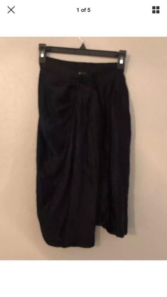 Yves Saint Laurent vintage black satin skirt size 