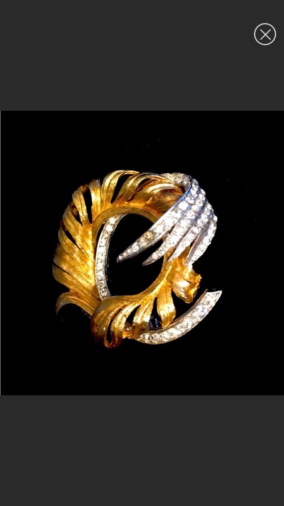 Coro Stunning Vintage Silver & Gold Tone Brooch - image 5