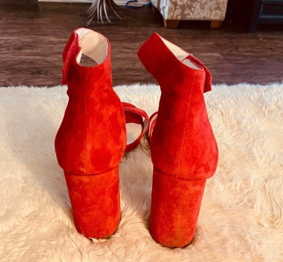 Jeffrey Campbell Red Suede Heels Size 10 - image 5