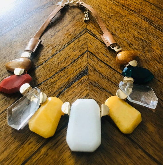 Multicolored Chunky Statement Piece Necklace - image 4