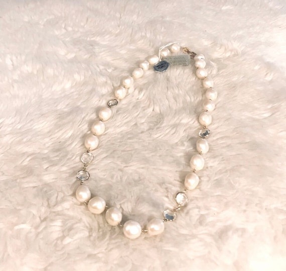 Givenchy Vintage Faux Pearls & Crystal Necklace - image 7