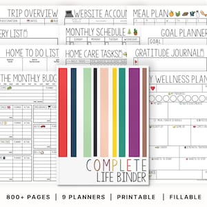The Original Complete Life Binder | A Family & Home Management Planner (Doodle Edition)  |  Fillable PDFs | Printable