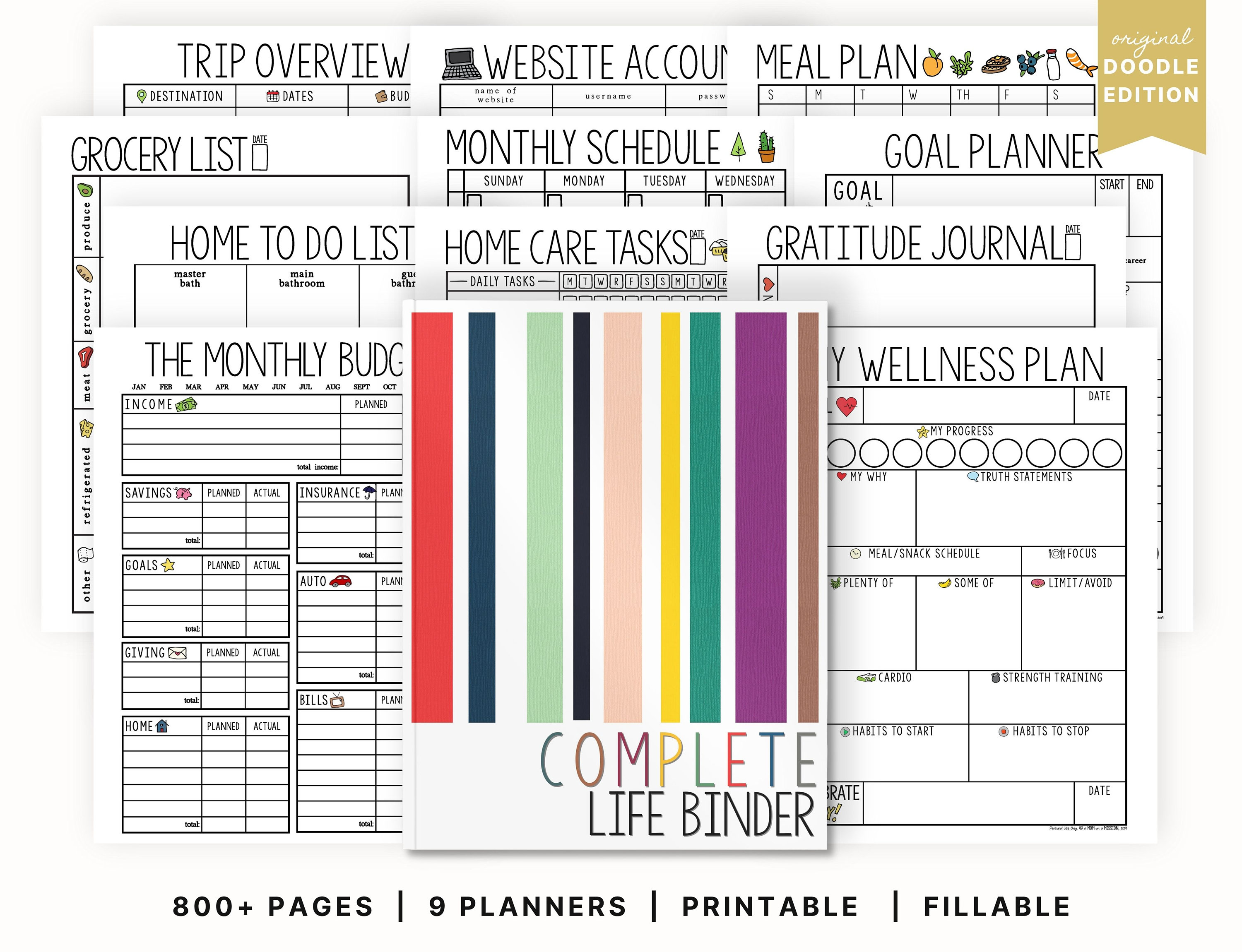 The Original Complete Life Binder | A Family & Home Management Planner ...