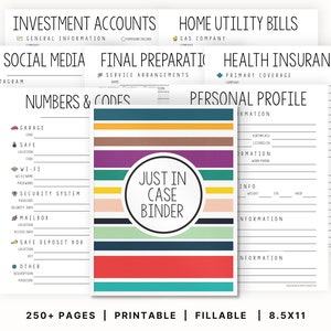 Just In Case Binder | "What If" Emergency & Legacy Planner | Printable | Important Documents Organizer | End of Life Planning | Fillable PDF