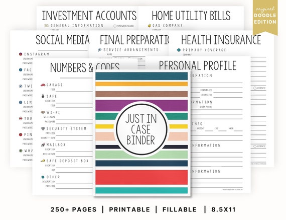 The Original Just In Case Binder | "What If" Emergency & Legacy Planner | Printable | Important Documents Organizer | End of Life Planning
