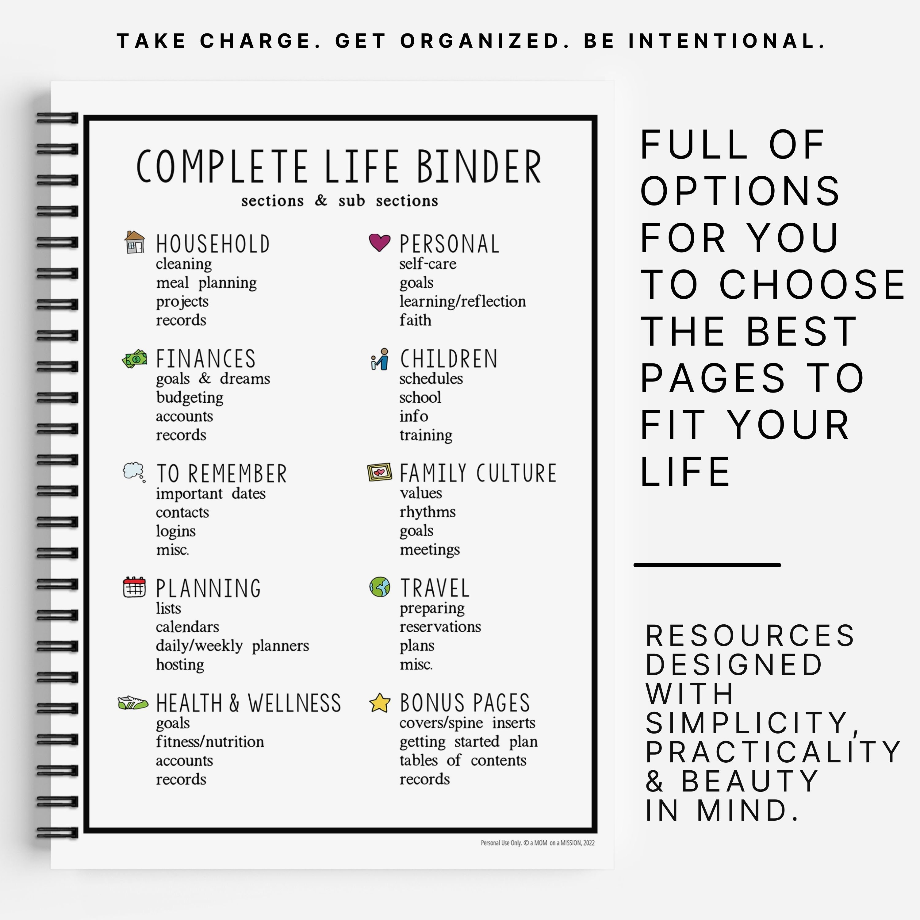 The Original Complete Life Binder | A Family \u0026 Home Management Planner  (doodle Edition) | Fillable Pdfs | Printable - Etsy, image size:3000x3000