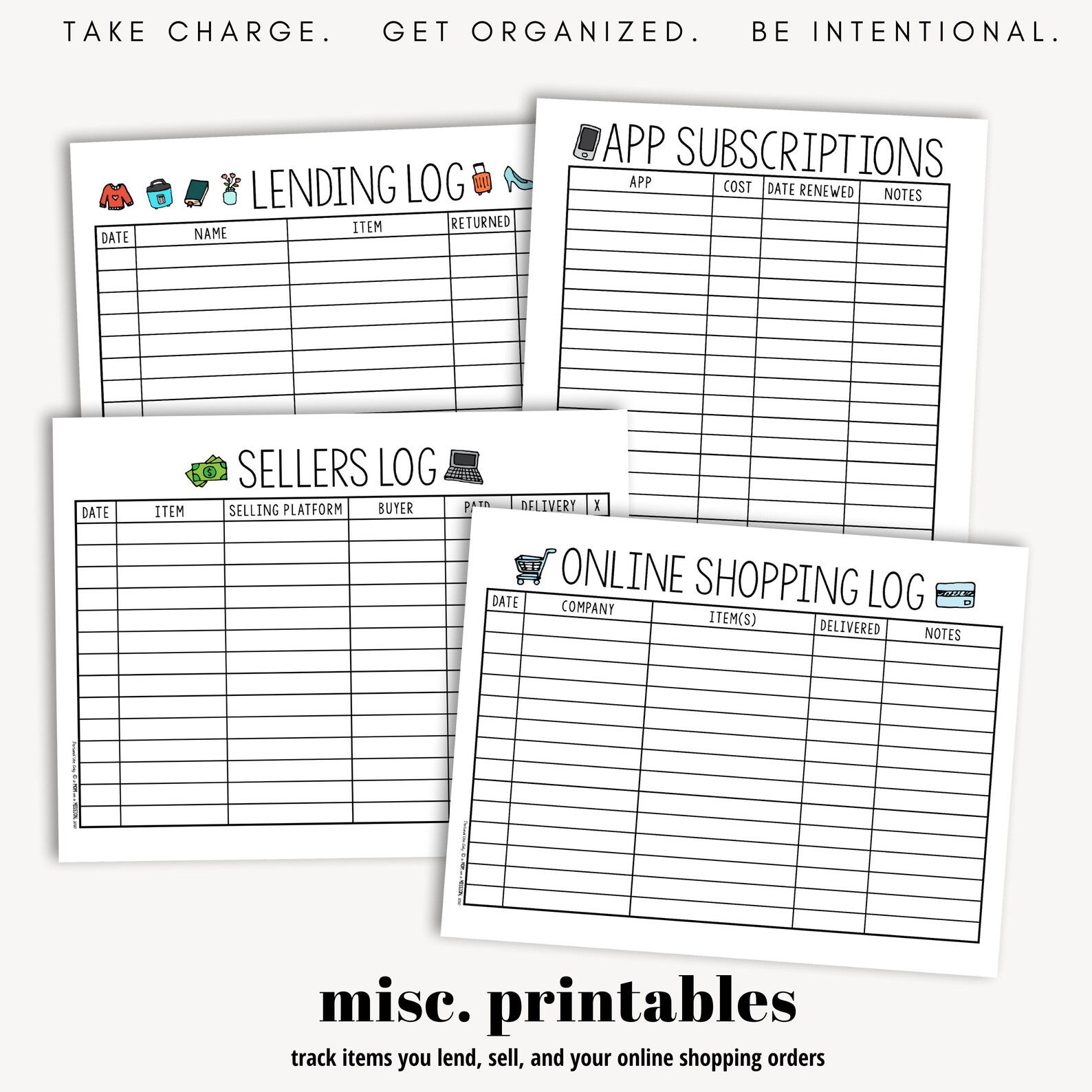 Printable Perpetual Calendar / Address Book / Planner Inserts Etsy