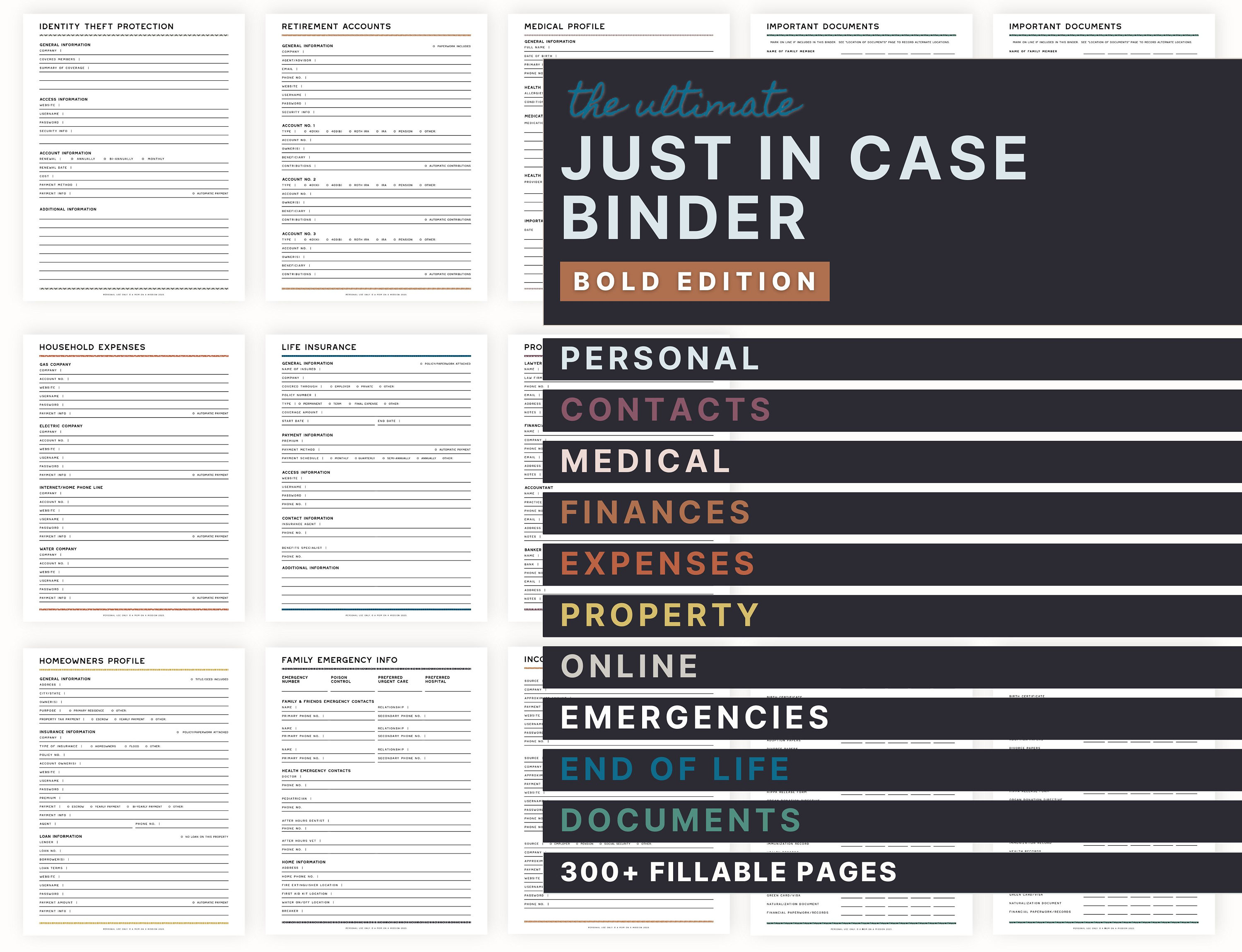 The Ultimate Just in Case Binder | Estate Planning | Emergency and End ...