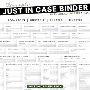 The Simple Just in Case Binder (outdoors Edition) | an Emergency and ...