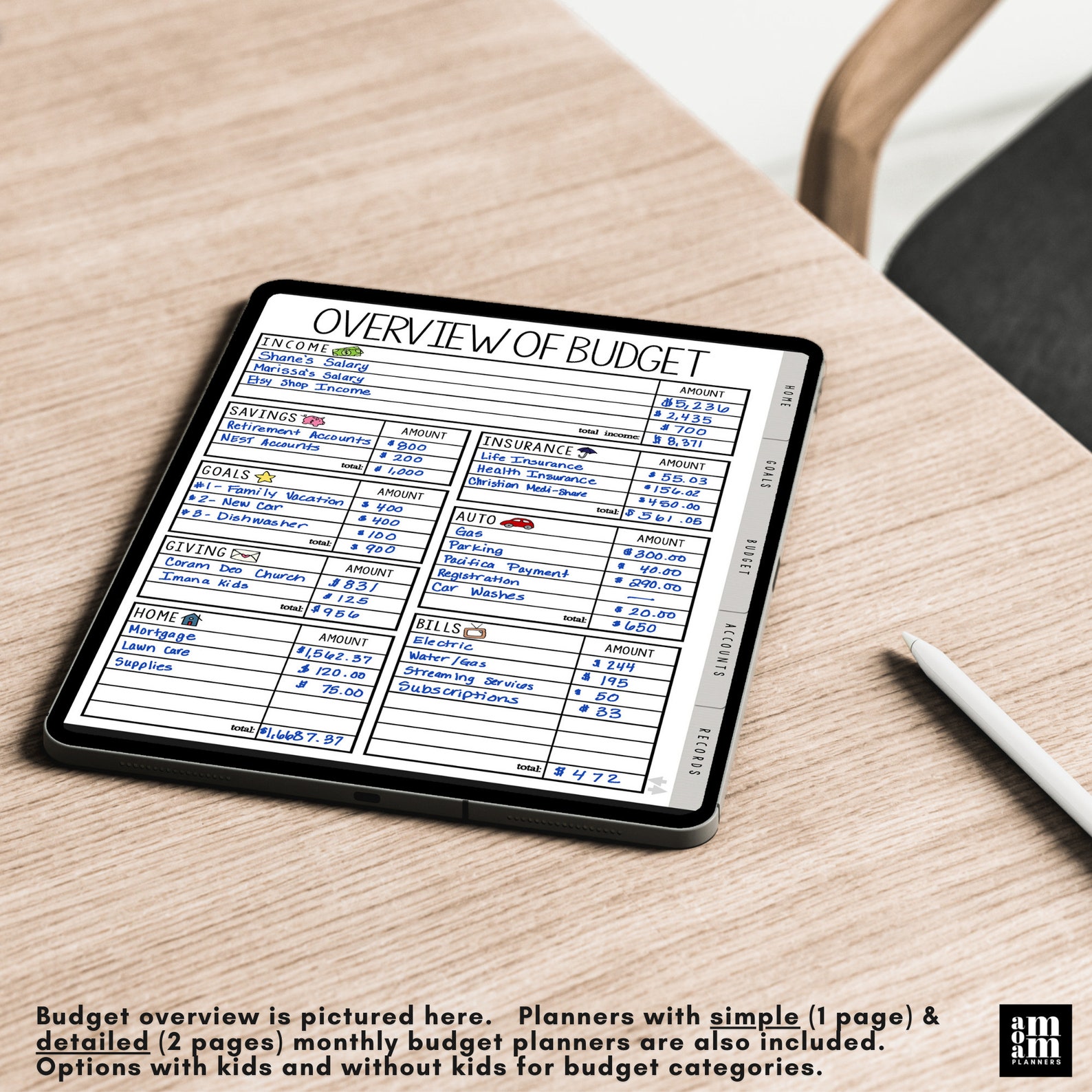 Digital Budget Financial Planner for Goodnotes, Notability on Ipads &amp; Tablets | Finance Planning ...