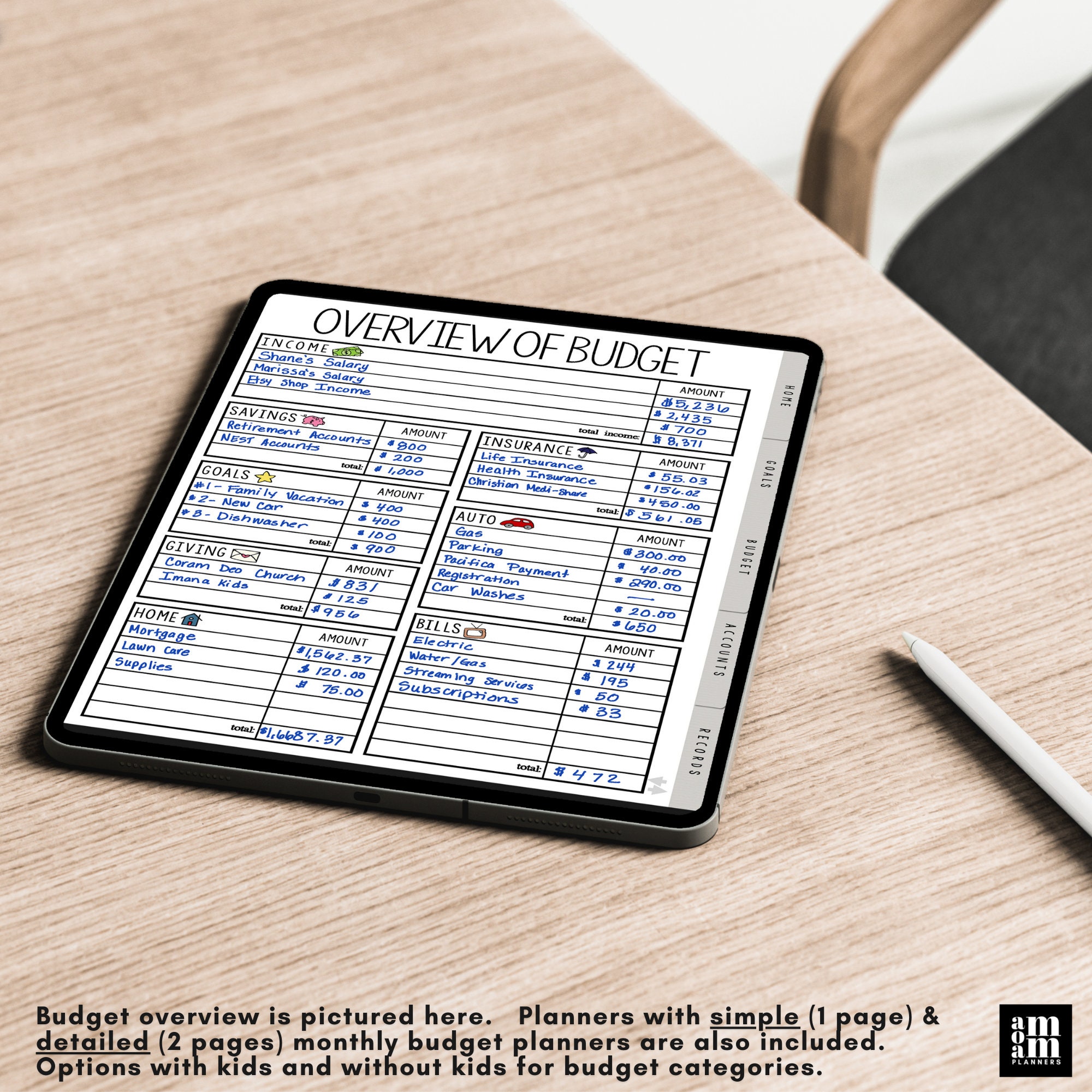 Digital Budget Financial Planner for Goodnotes, Notability on Ipads & Tablets | Finance Planning ...